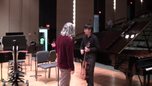 Professor Vera and Kevin Huang after a performance at the University of Miami of the Adagio from Concierto de Aranjuez, at age thirteen.